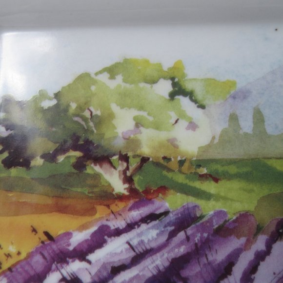 Porcelain Rectangular Serving Platter Fields of Provence by Gourmet Village - Picture 2 of 11